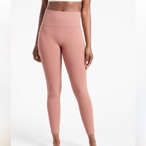Athleta Palermo Pink Salutation Stash Pocket 7/8 Tight Small